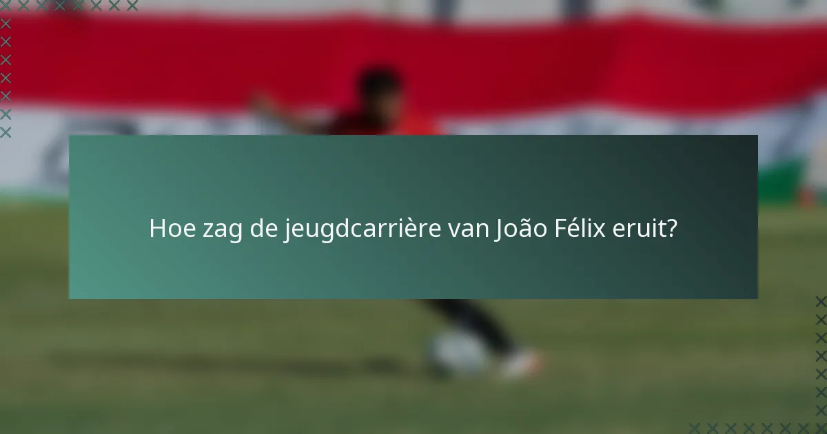 Hoe zag de jeugdcarrière van João Félix eruit?