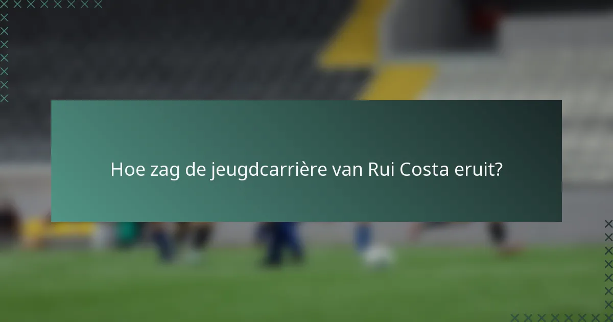 Hoe zag de jeugdcarrière van Rui Costa eruit?
